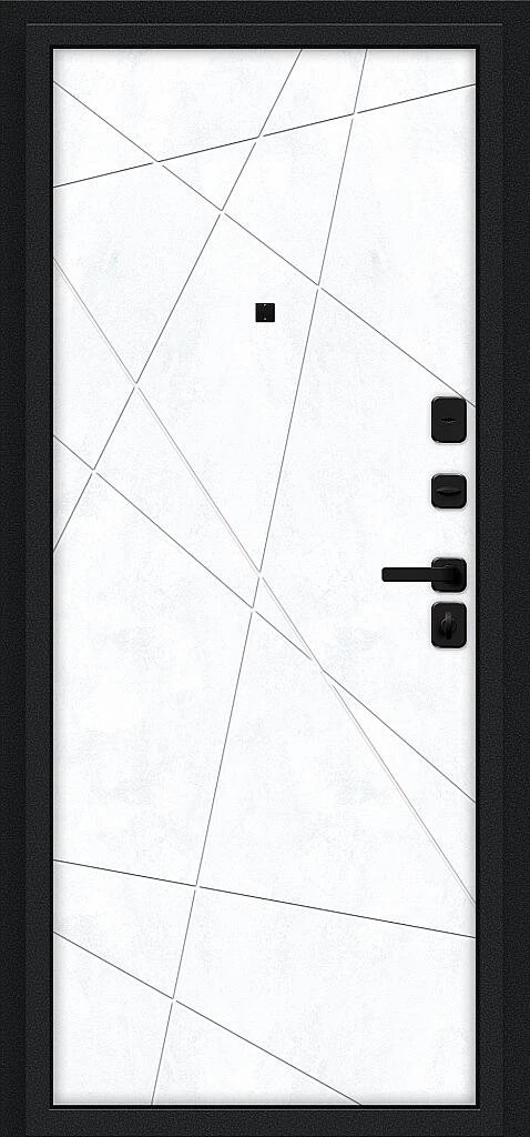 Входная дверь Граффити-5/SBlack Букле черное/Snow Art BR6188 внутренняя сторона