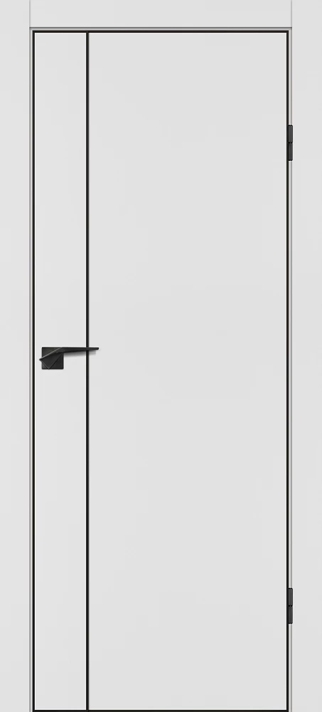 Фото Межкомнатная дверь P-21  черный молдинг PET,  кромка ABS черная c 4-х ст. Белый матовый
