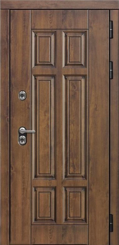 Входная дверь ДвериПРО Квадро Д-19 (16мм, Грецкий орех + черная патина винорит) DPRO196656 внешняя сторона