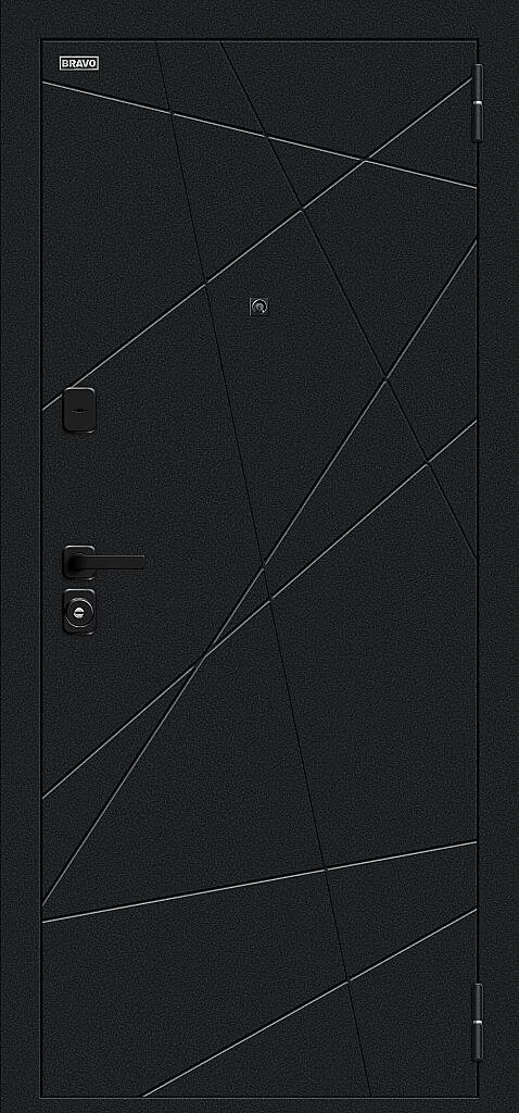 Фото Входная дверь Граффити-5/SBlack Букле черное/Look Art BR6186 внешняя сторона