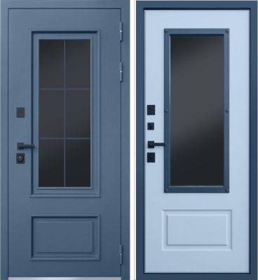 Дверь Эльбрус Окном и Английской Решеткой Терморазрыв 3К