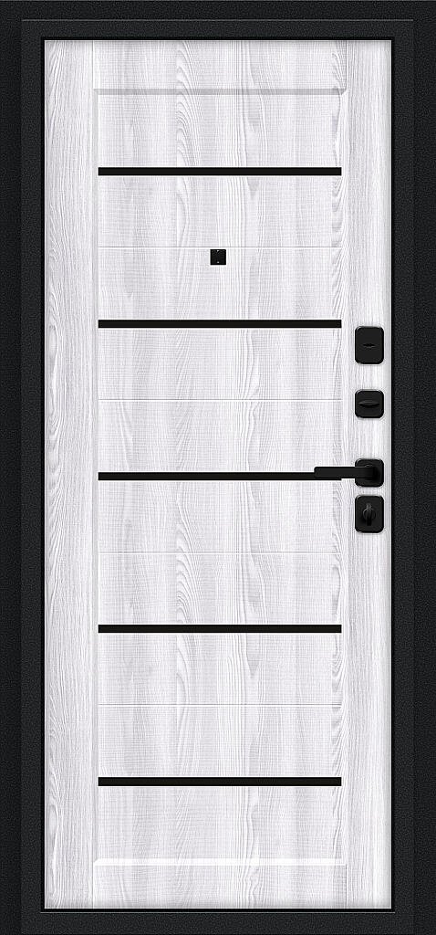 Входная дверь Борн/SBlack Букле черное/Riviera Ice BR6184