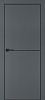 Межкомнатная дверь P-19  черный молдинг PET,  кромка ABS черная c 4-х ст. Графит матовый
